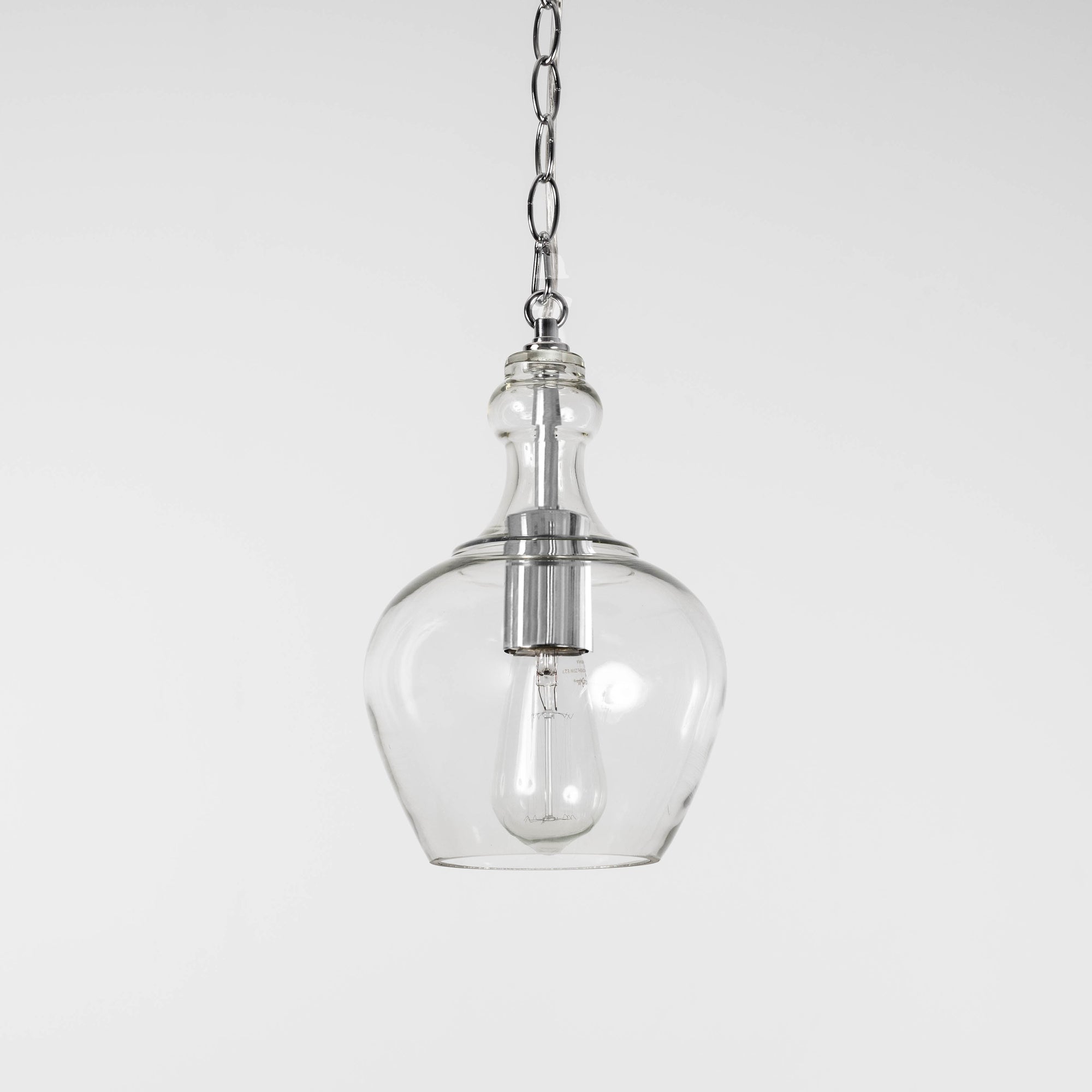 Elegant Valentine Pendant Light - Handblown Glass & Chrome Finish
