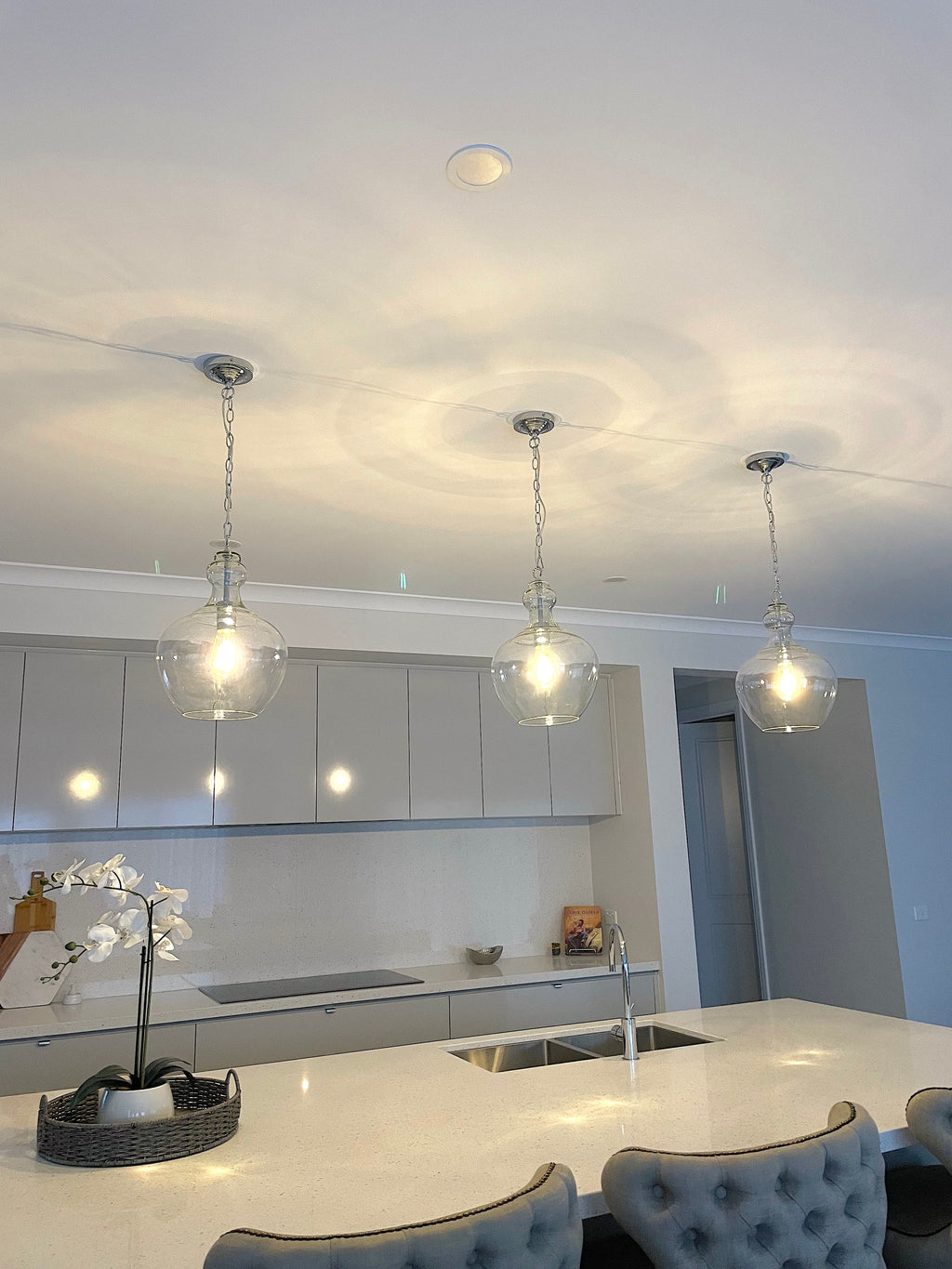 Elegant Valentine Pendant Light - Handblown Glass & Chrome Finish