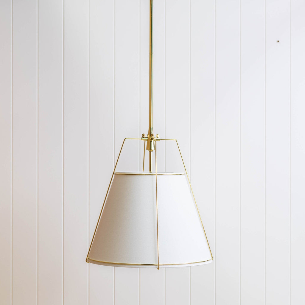Jessie Pendant Light - Elegant White Shade with Gold Accents