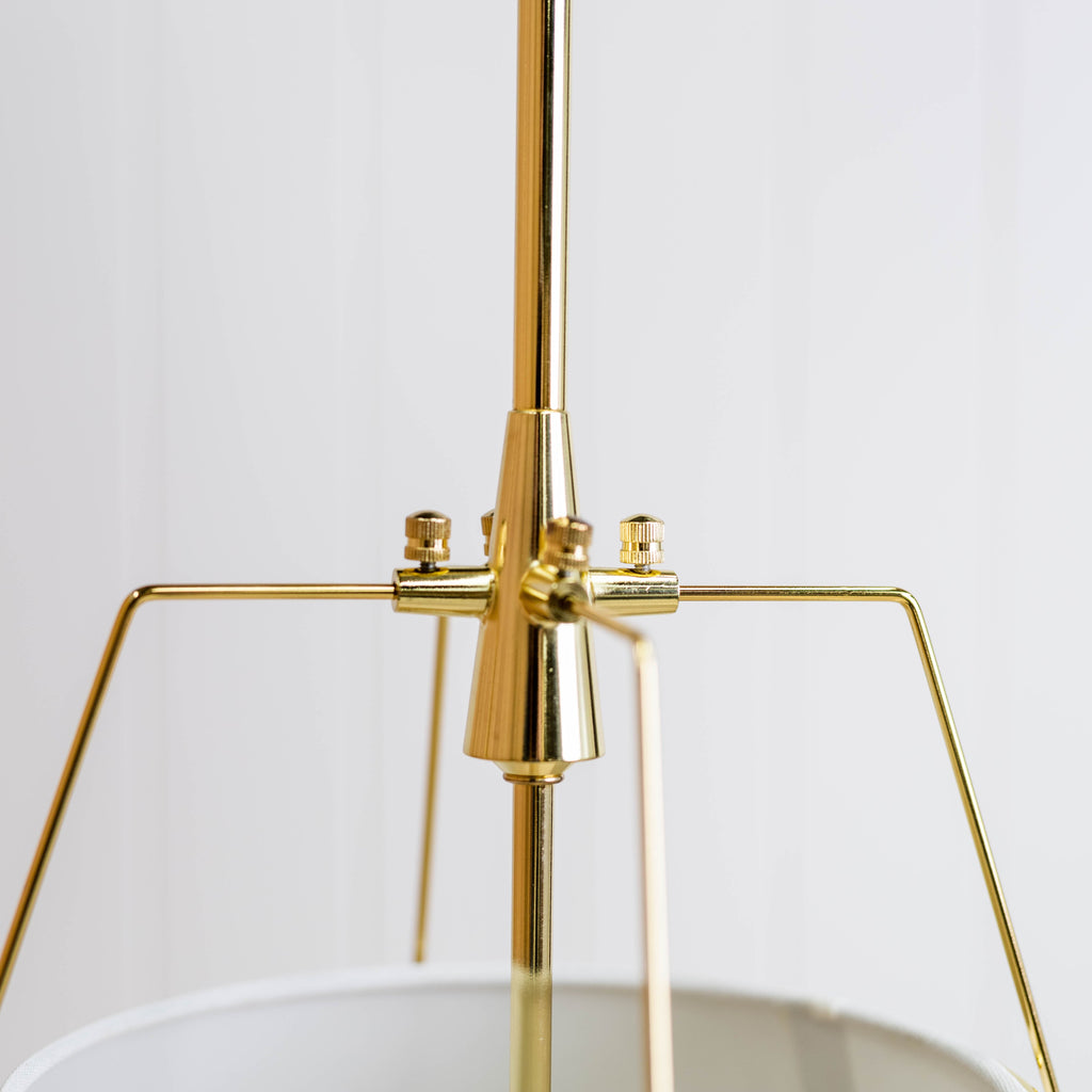 Jessie Pendant Light - Elegant White Shade with Gold Accents