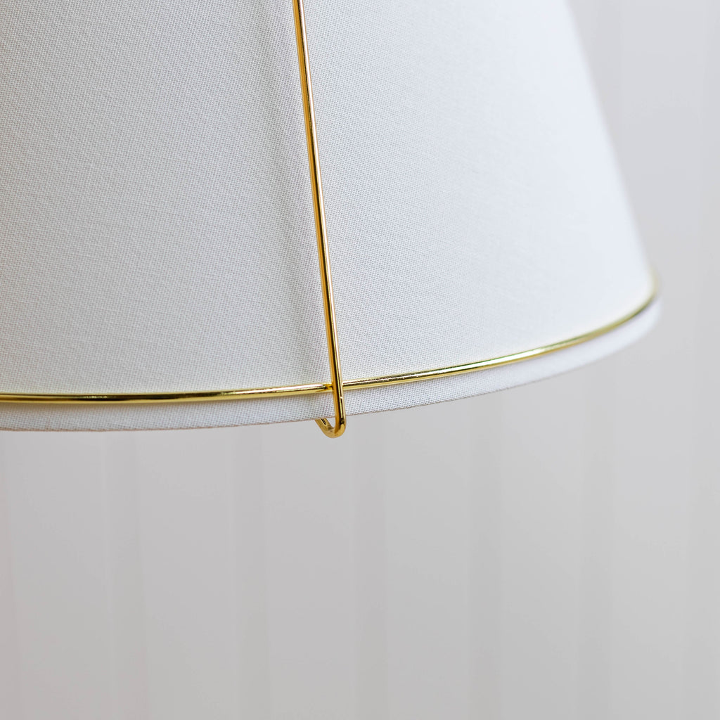 Jessie Pendant Light - Elegant White Shade with Gold Accents