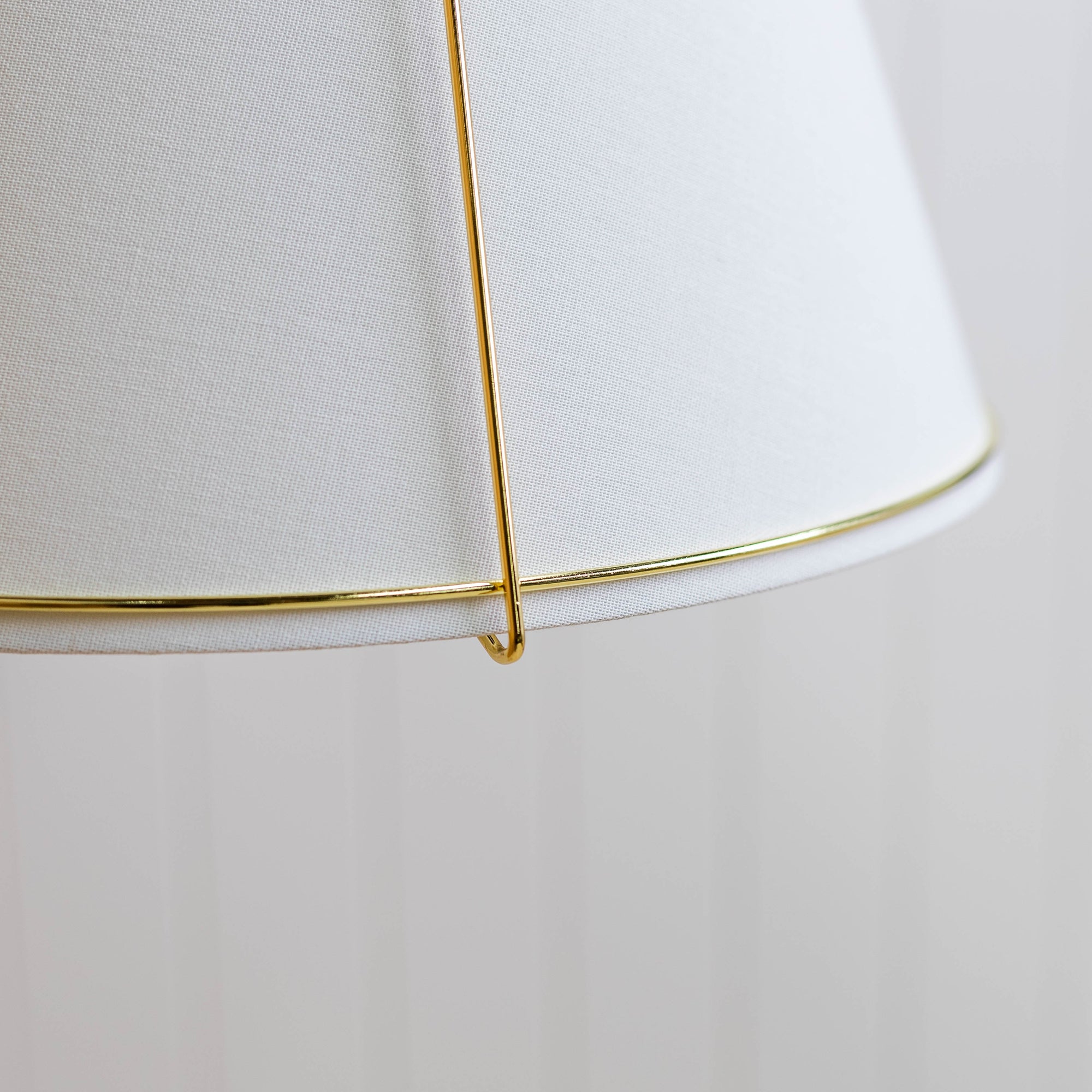 Jessie Pendant Light - Elegant White Shade with Gold Accents