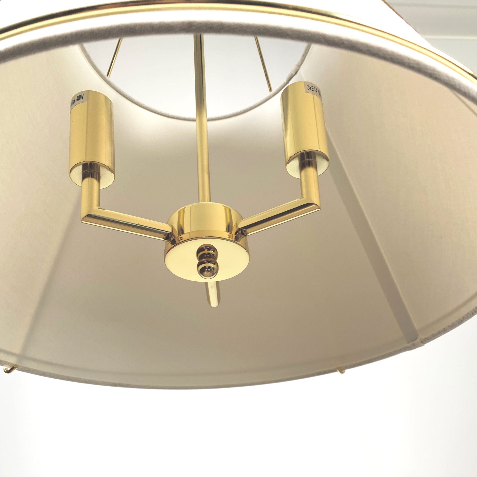 Jessie Pendant Light - Elegant White Shade with Gold Accents
