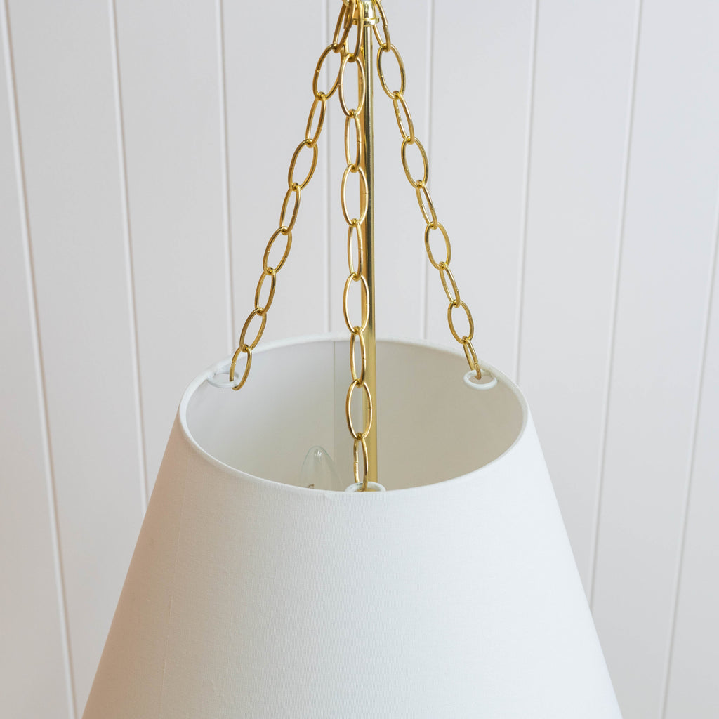 Chloe Elegant Pendant Light - White Shade & Gold Accents