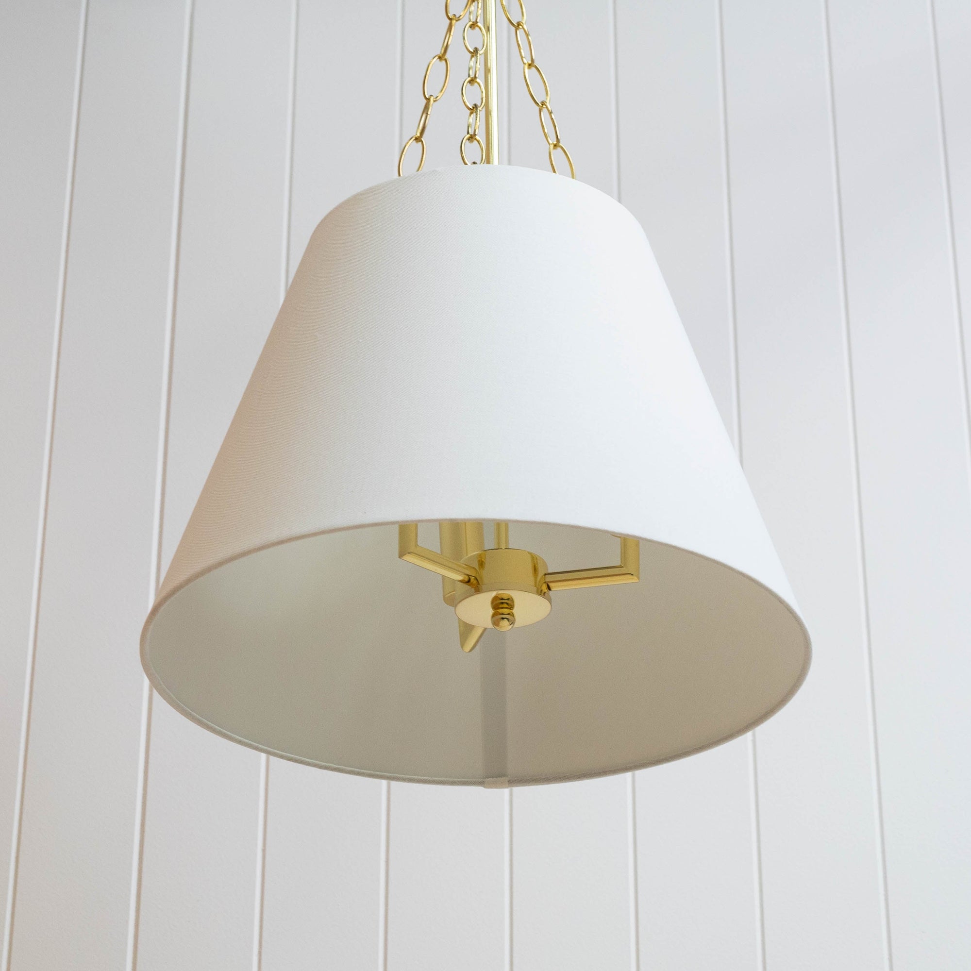 Chloe Elegant Pendant Light - White Shade & Gold Accents