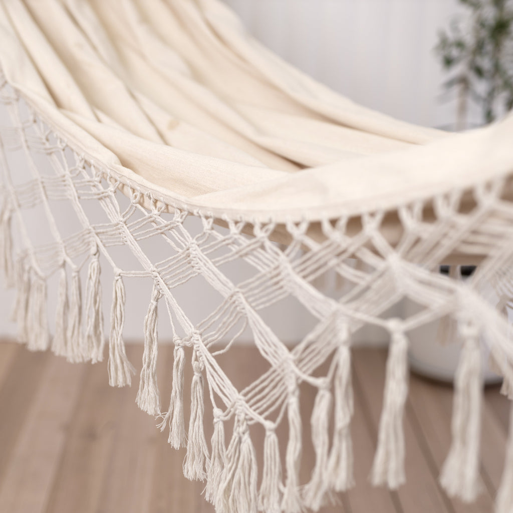 Cabo Deluxe Boho Hammock for 1-2 People with Tassels