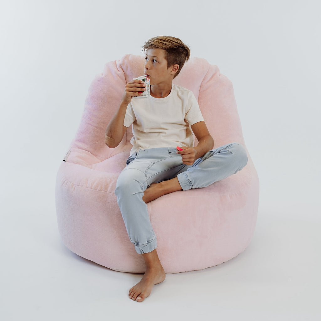 Plush Soft Pink Bean Bag Lounger Cover for Cozy Comfort