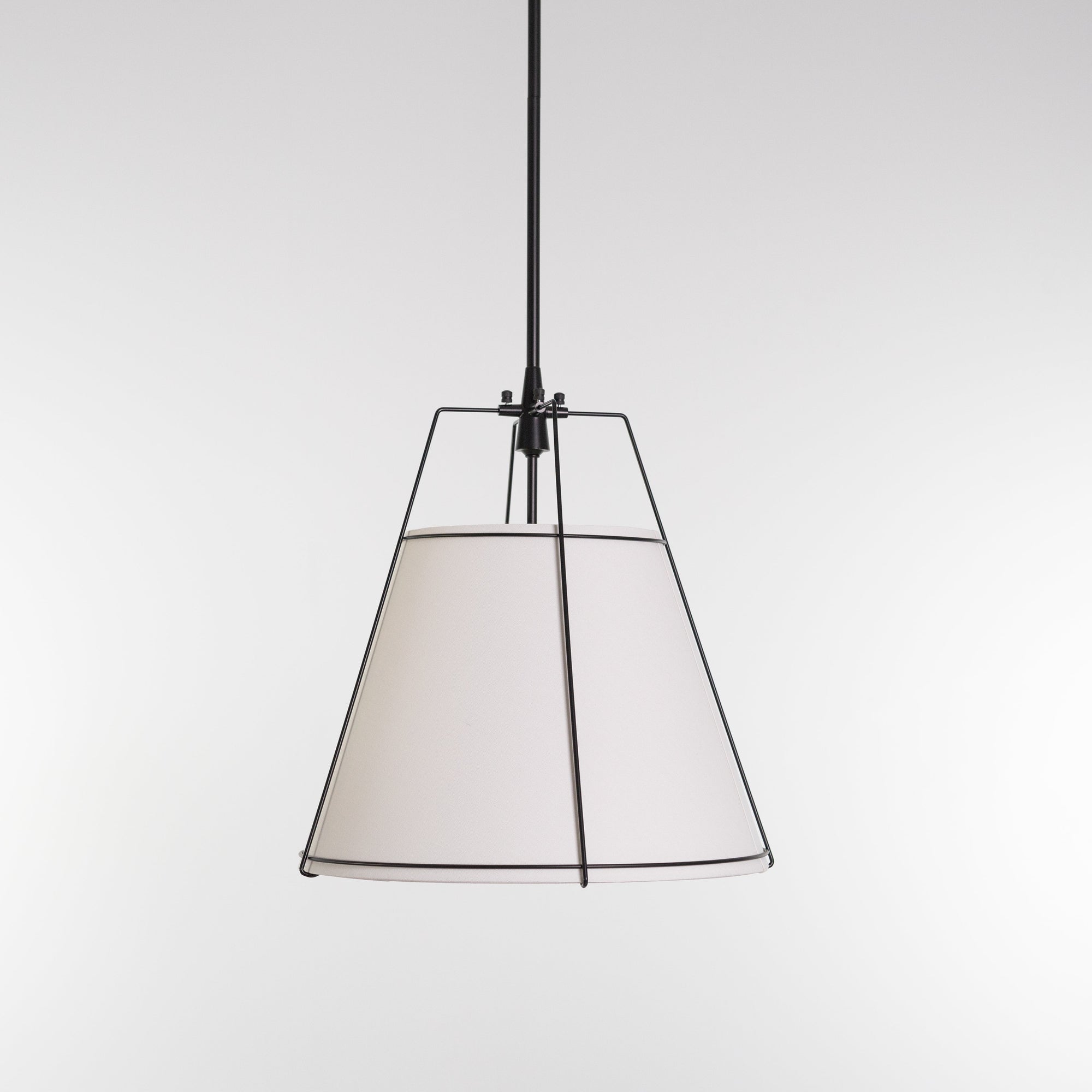 Jessie Pendant Light - Elegant White Shade with Black Hardware