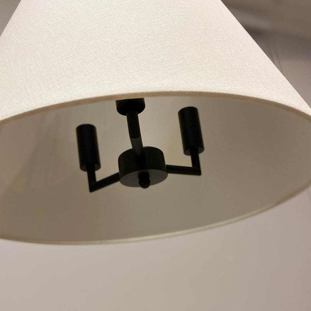 Chloe Pendant Light - Elegant White Shade with Black Details