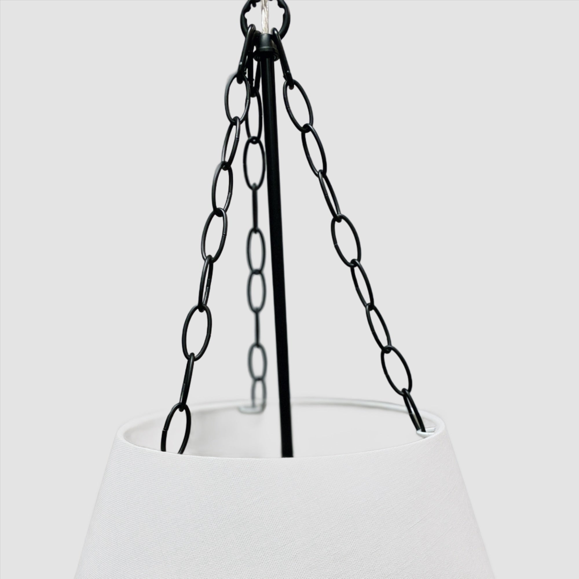 Chloe Pendant Light - Elegant White Shade with Black Details