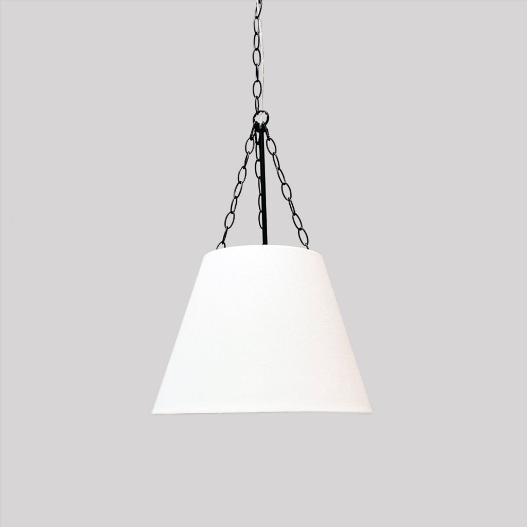 Chloe Pendant Light - Elegant White Shade with Black Details