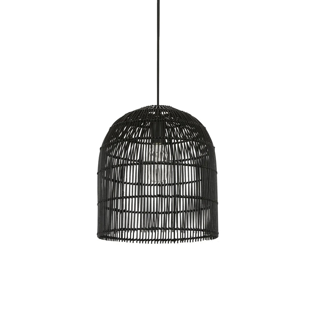 Siena Rattan Cane Wicker Pendant Light - Black