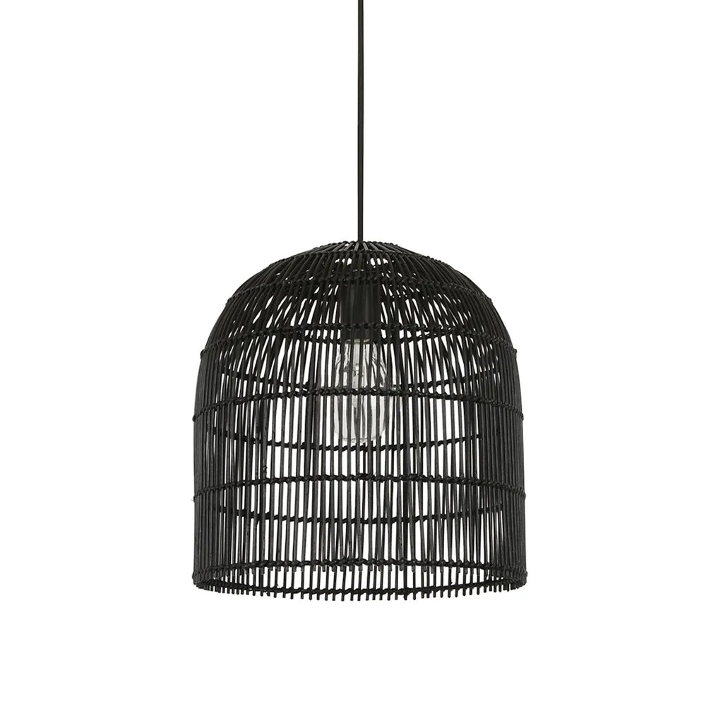 Siena Black Rattan Wicker Pendant Light - Stylish & Versatile