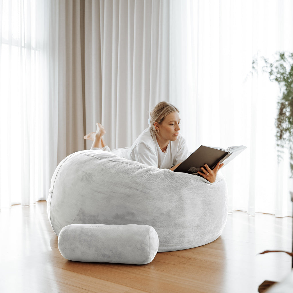 DreamPod® Classic Silver - Luxurious Oversized Bean Bag for Ultimate Comfort