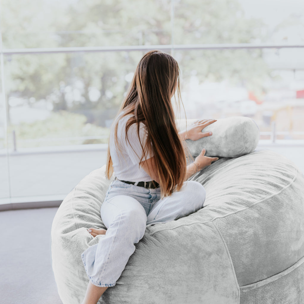 DreamPod® Classic Silver - Luxurious Oversized Bean Bag for Ultimate Comfort