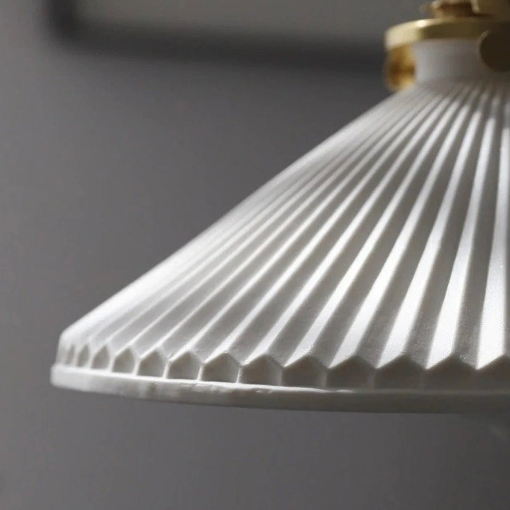 Hollie Ceramic Pleated Pendant Light - Vintage Industrial Style