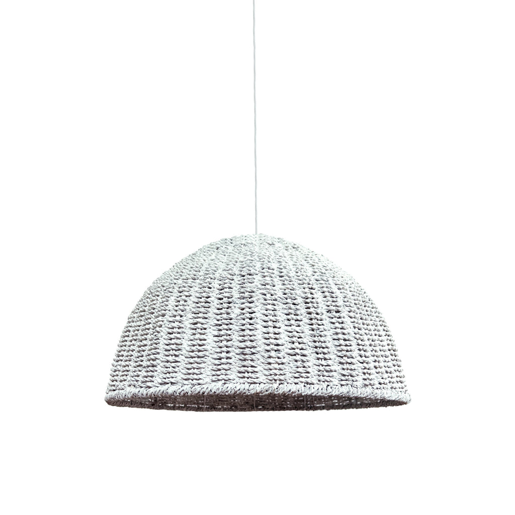 Villa Dome Rope Pendant Light - Whitewash
