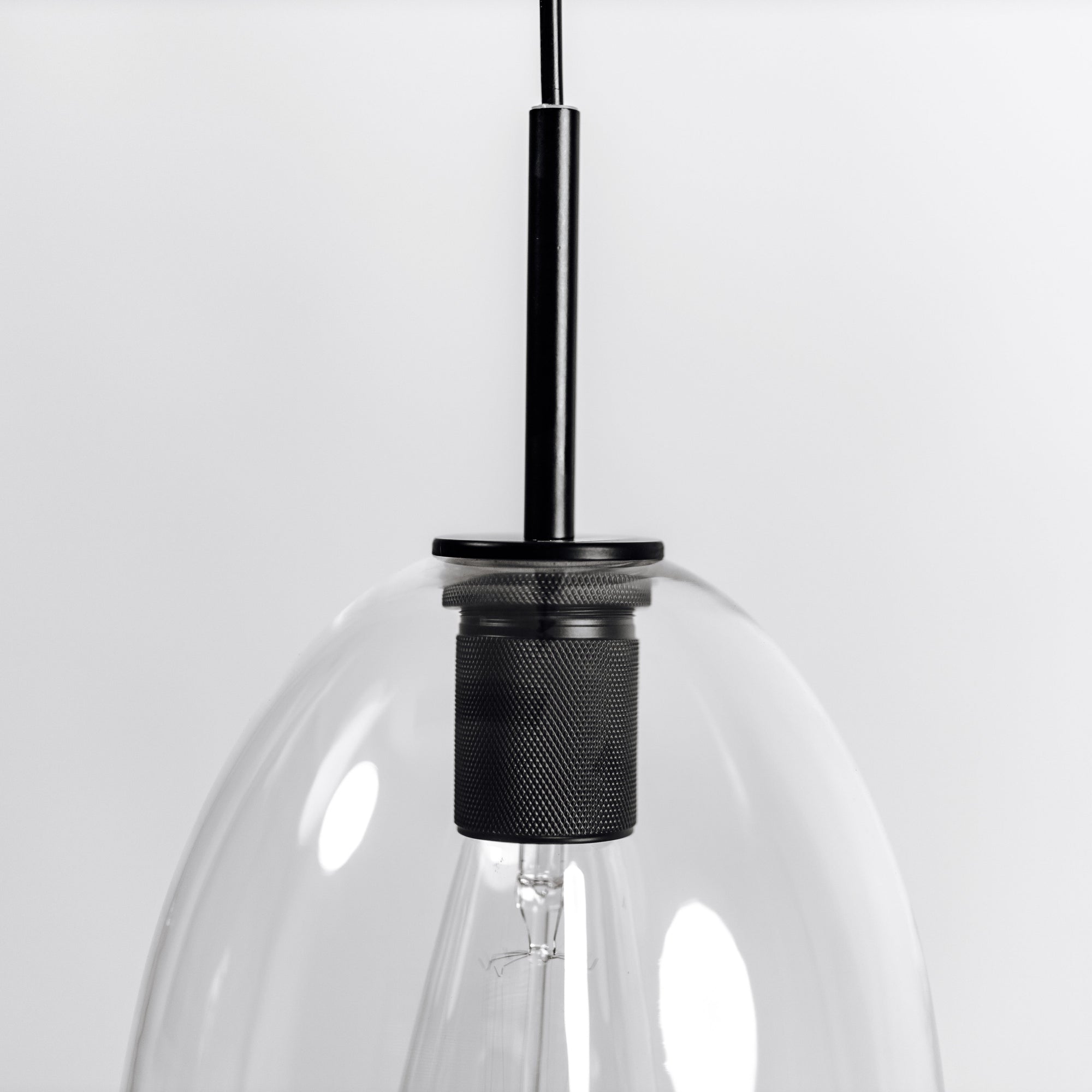 Preston Black Glass Pendant Light - Modern Industrial Style