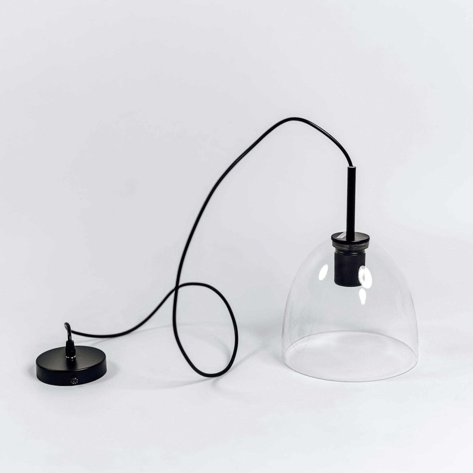 Preston Black Glass Pendant Light - Modern Industrial Style
