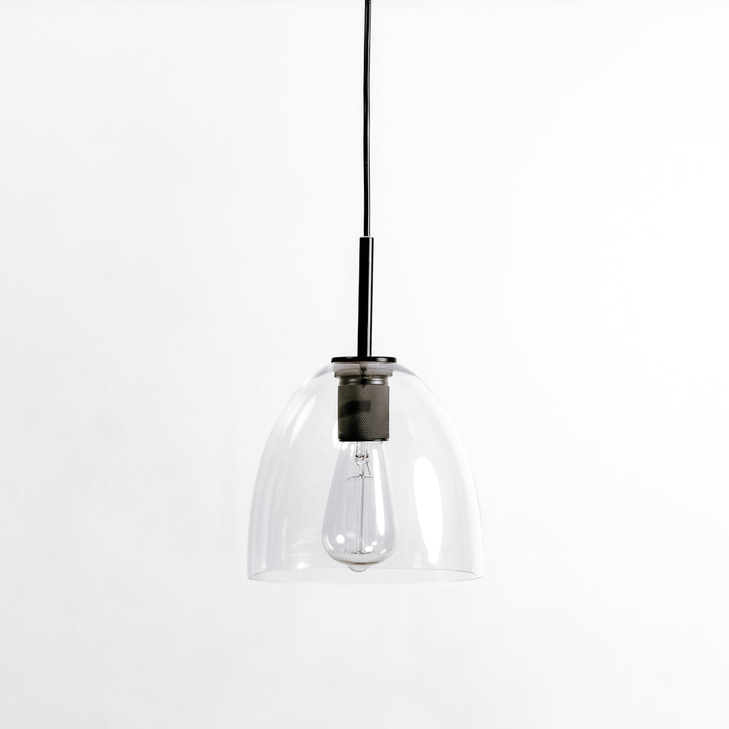Preston Black Glass Pendant Light - Modern Industrial Style