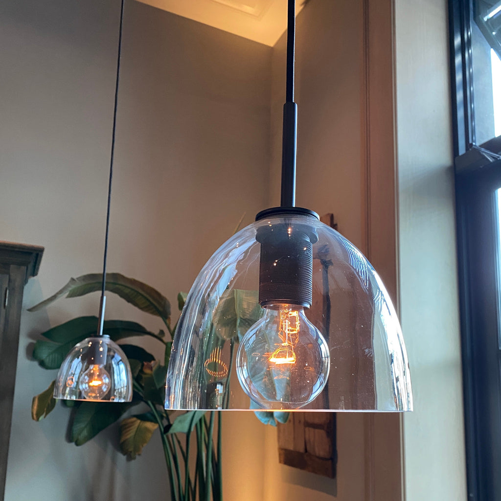 Preston Black Glass Pendant Light - Modern Industrial Style