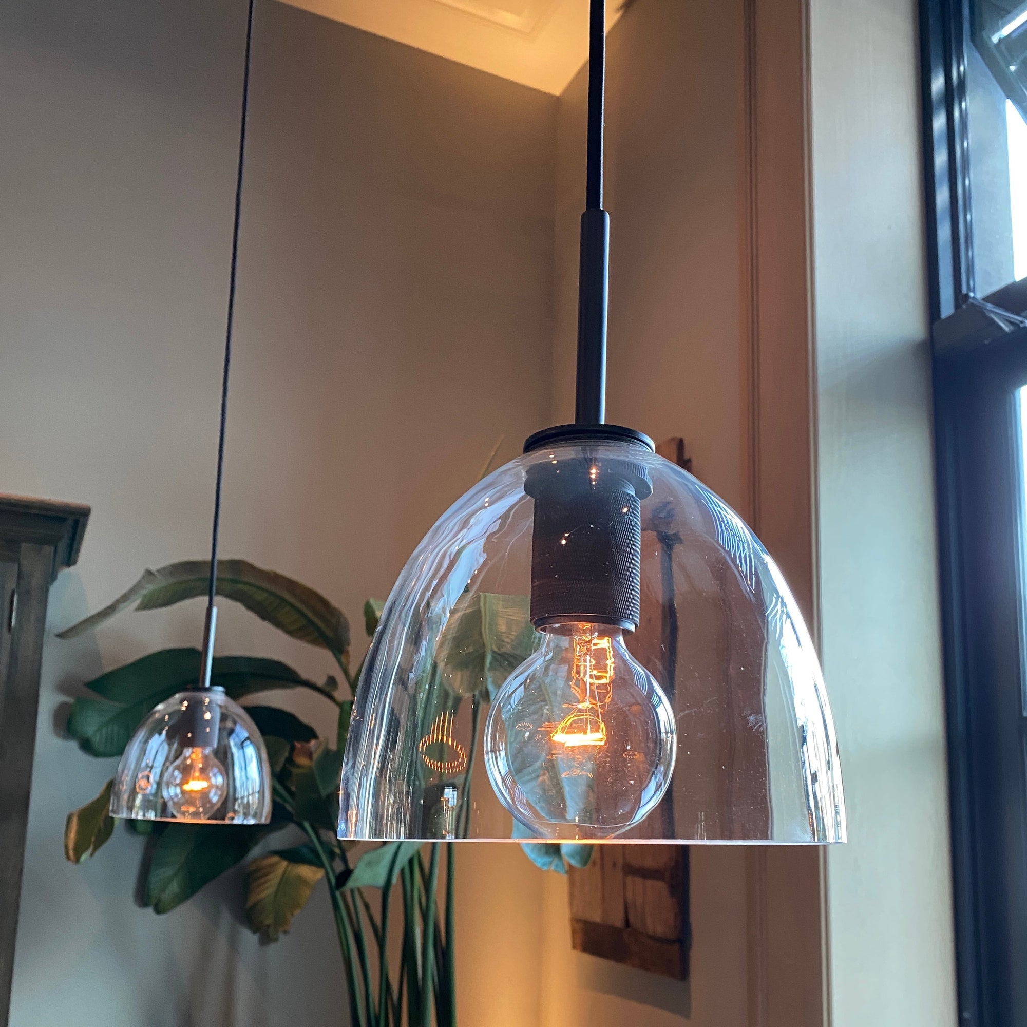 Preston Black Glass Pendant Light - Modern Industrial Style