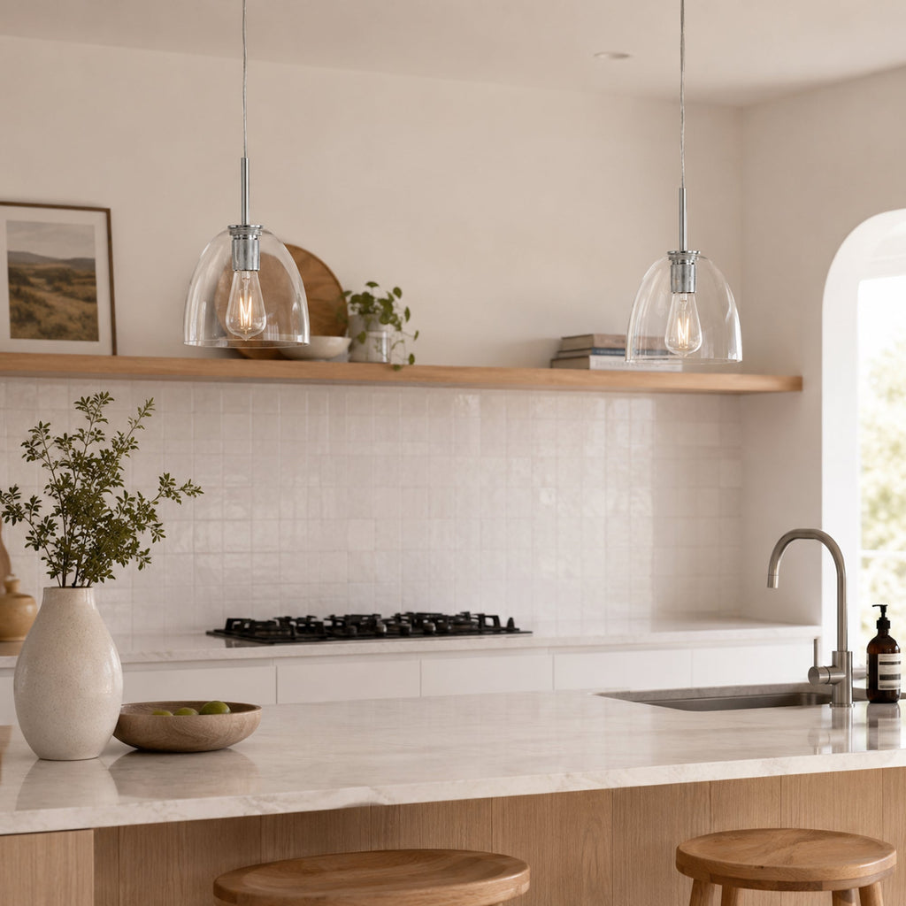 Preston Chrome Glass Pendant Light - Modern Elegance