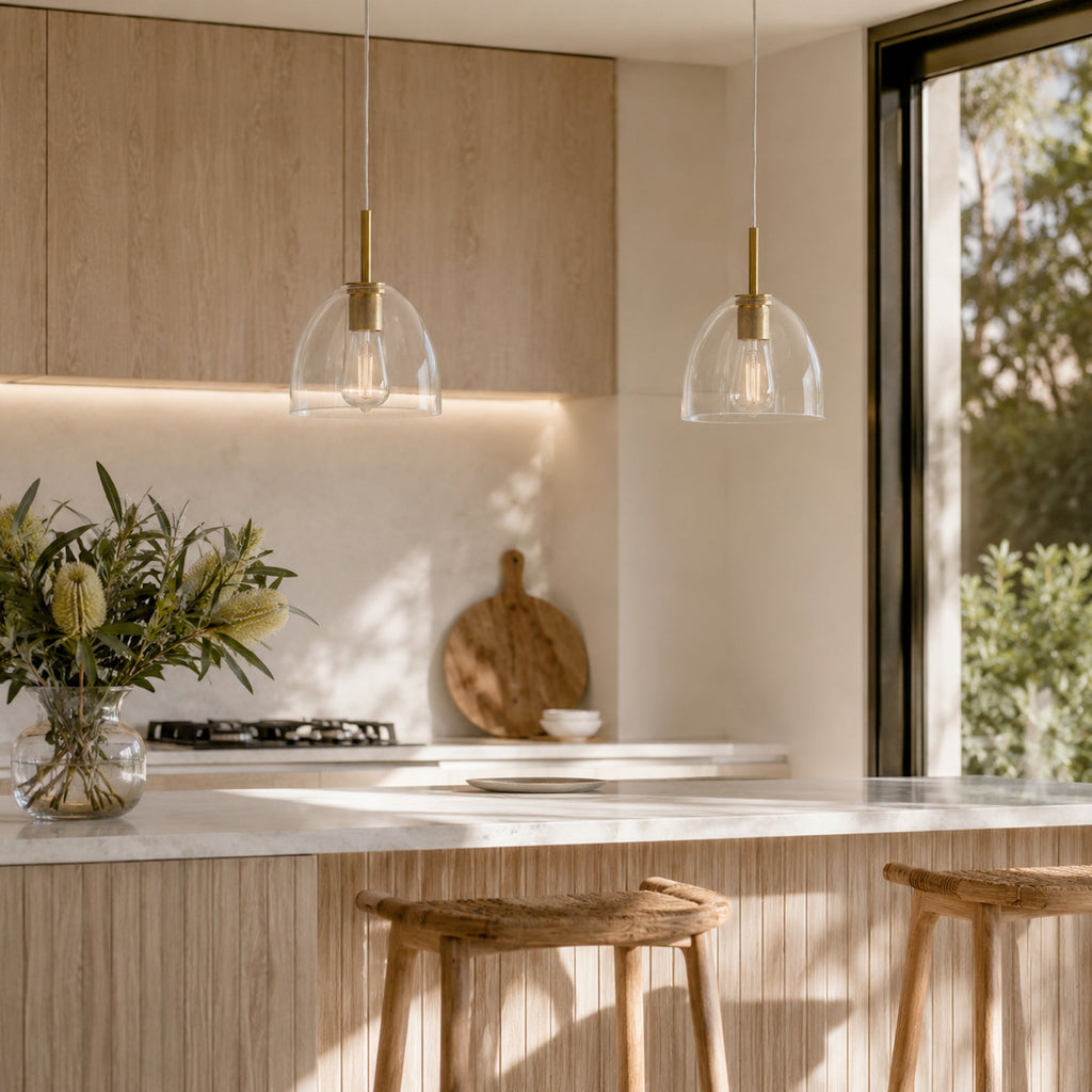 Gold Preston Glass Pendant Light - Stylish Vintage Modern Design