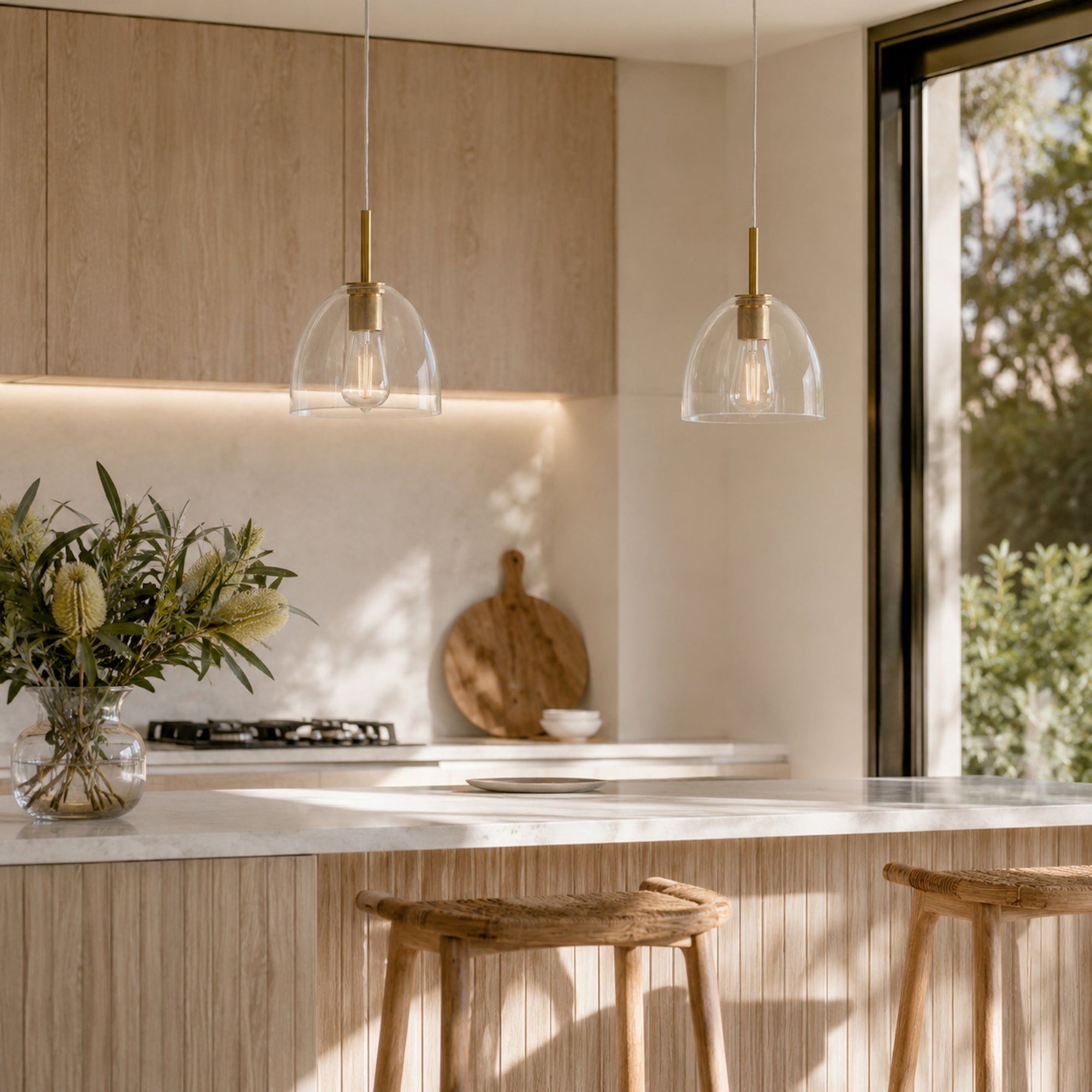 Gold Preston Glass Pendant Light - Stylish Vintage Modern Design
