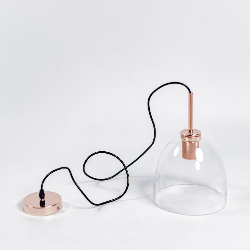 Preston Copper Glass Pendant Light - Modern Vintage Charm