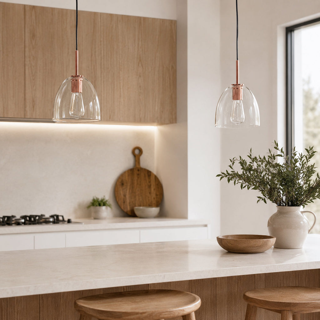 Preston Copper Glass Pendant Light - Modern Vintage Charm