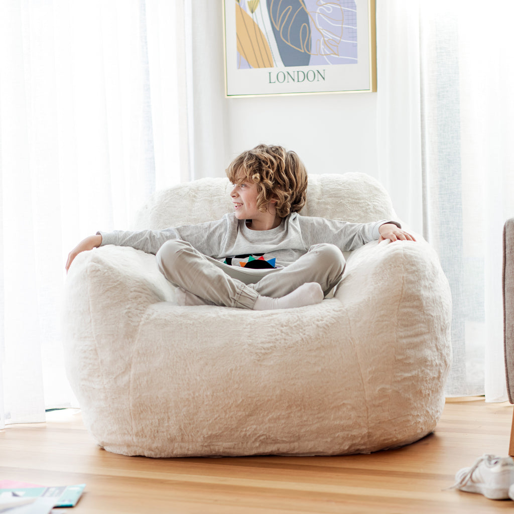 DreamPod® White Chair - Plush Comfort and Sensory Foam Support