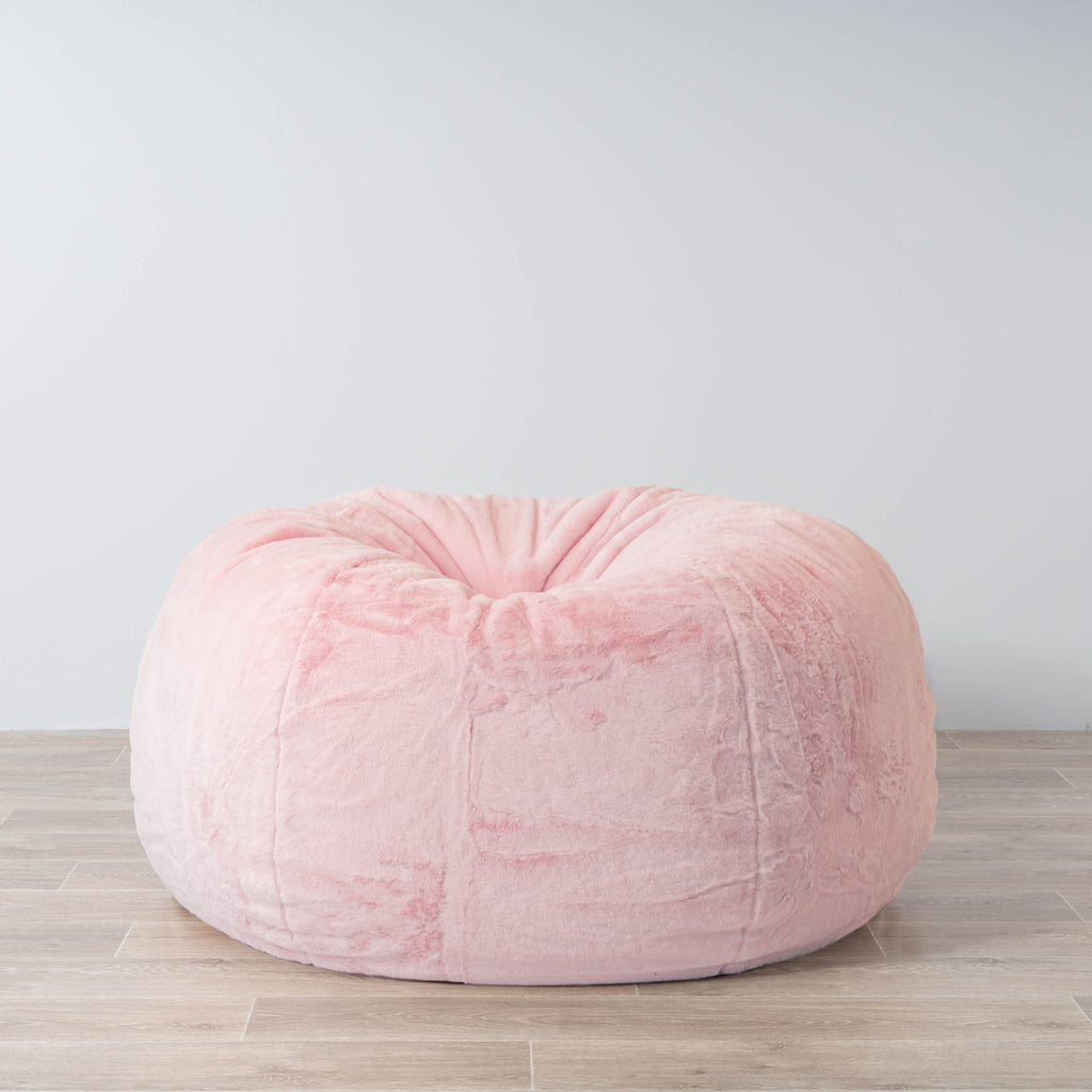 Soft Pink Plush Fur Bean Bag - Comfort & Elegance for Any Room