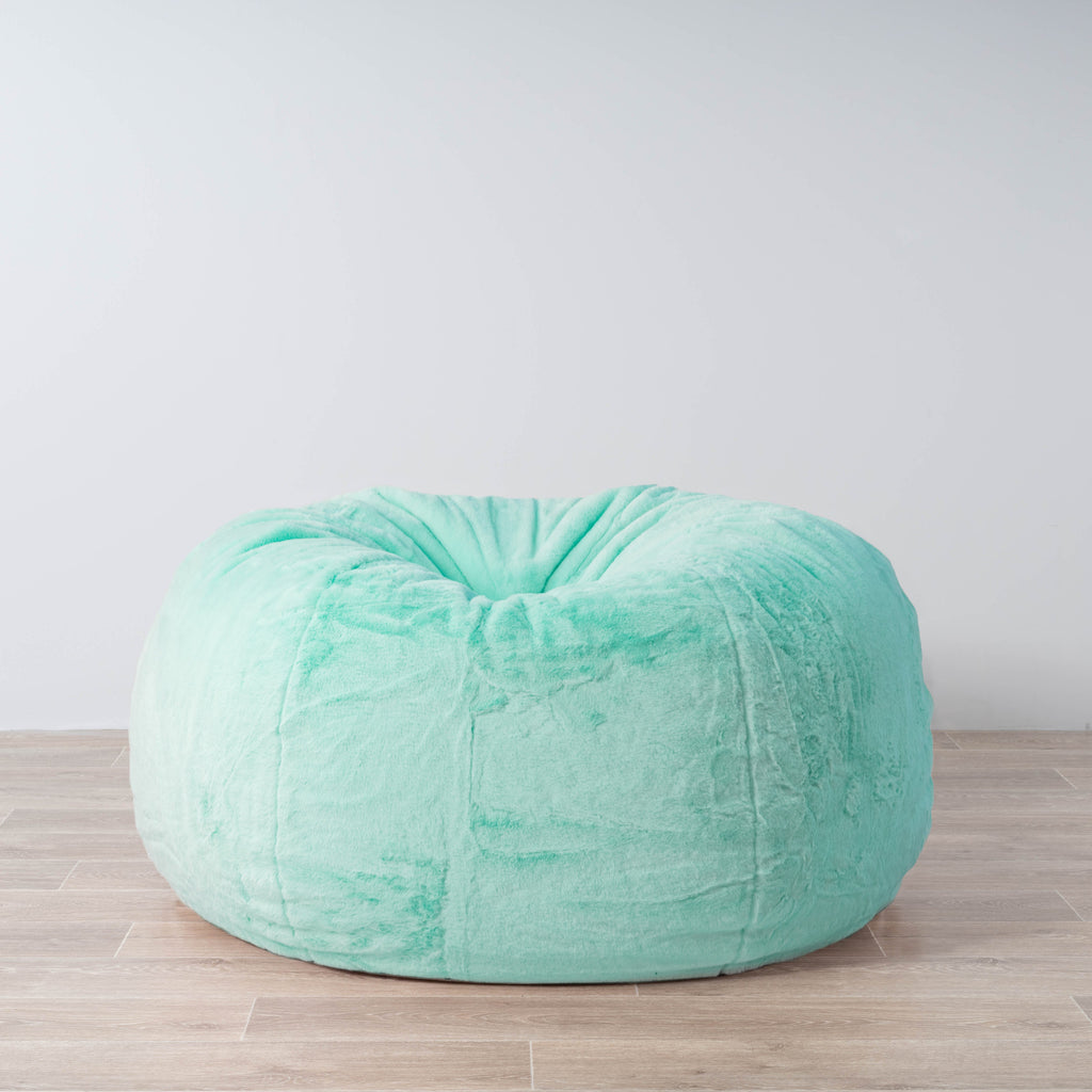 Turquoise Cloud Plush Faux Fur Bean Bag for Ultimate Comfort