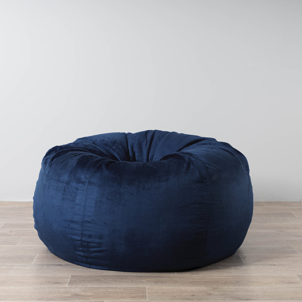 Navy Blue Pierre Fur Bean Bag - Luxurious Comfort & Style