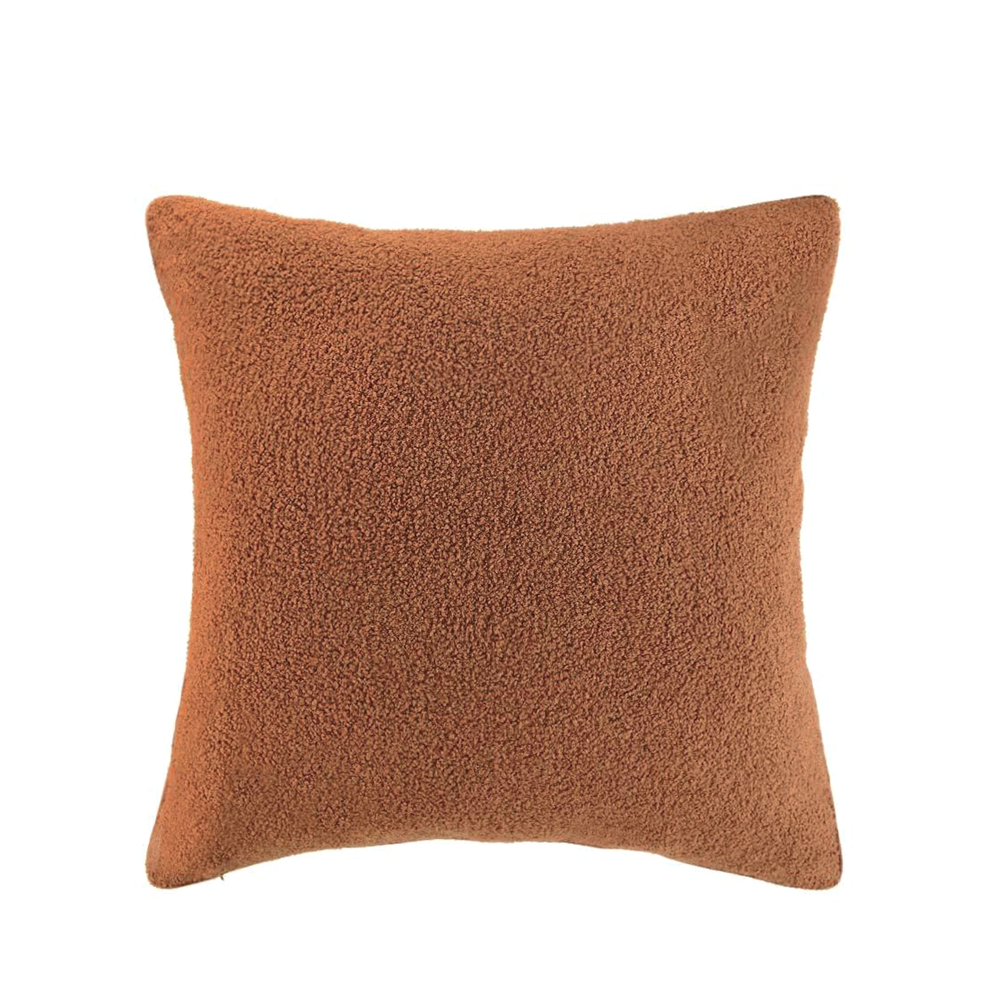 Luxurious Rust Teddy Boucle Cushion Cover with Soft Insert