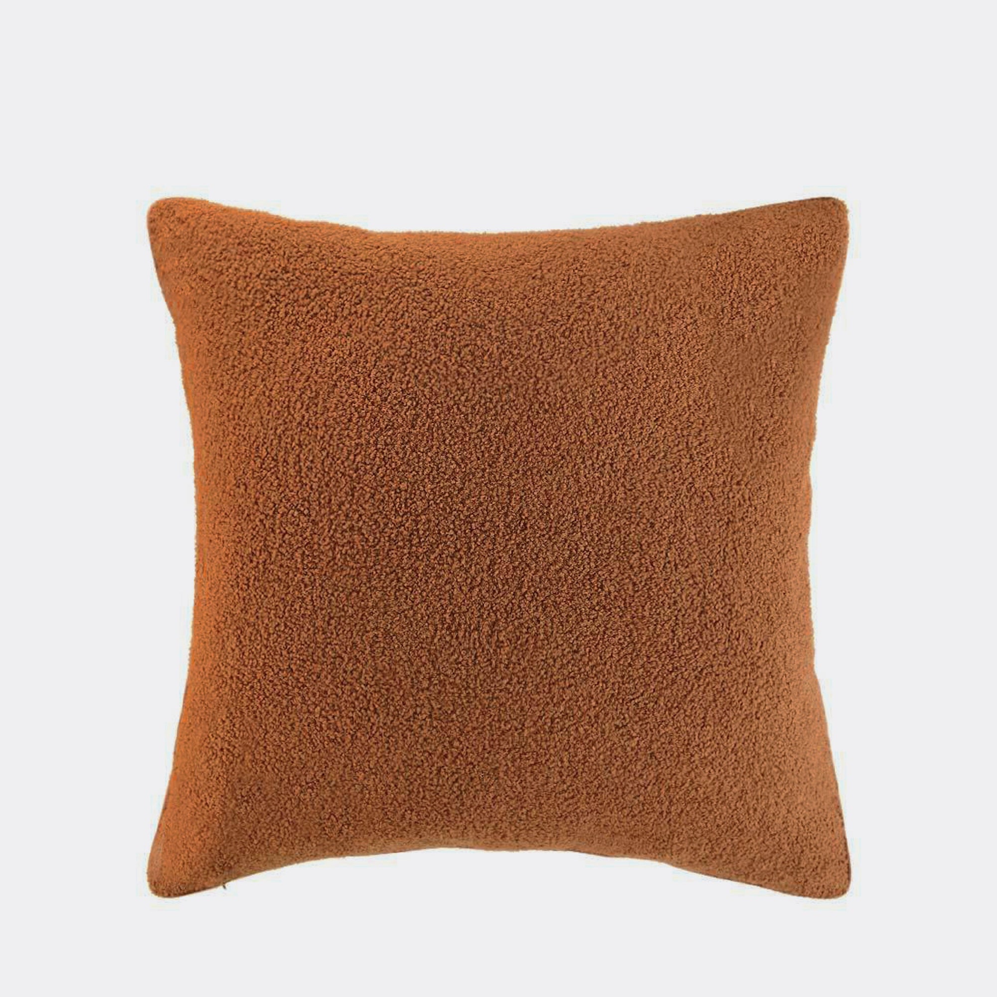 Luxurious Rust Teddy Boucle Cushion Cover with Soft Insert