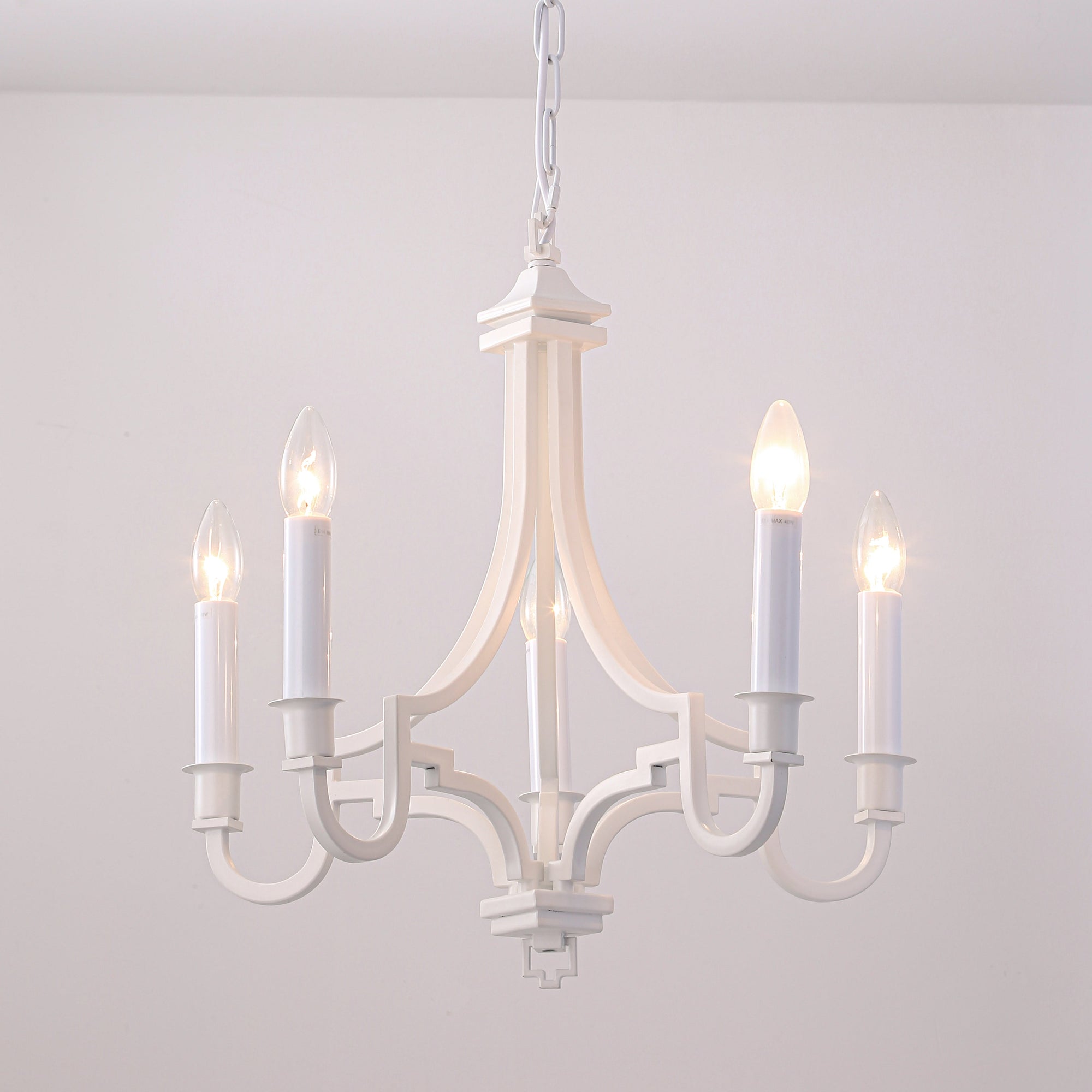 Kalani 5-Light Modern White Chandelier - Elegant Illumination