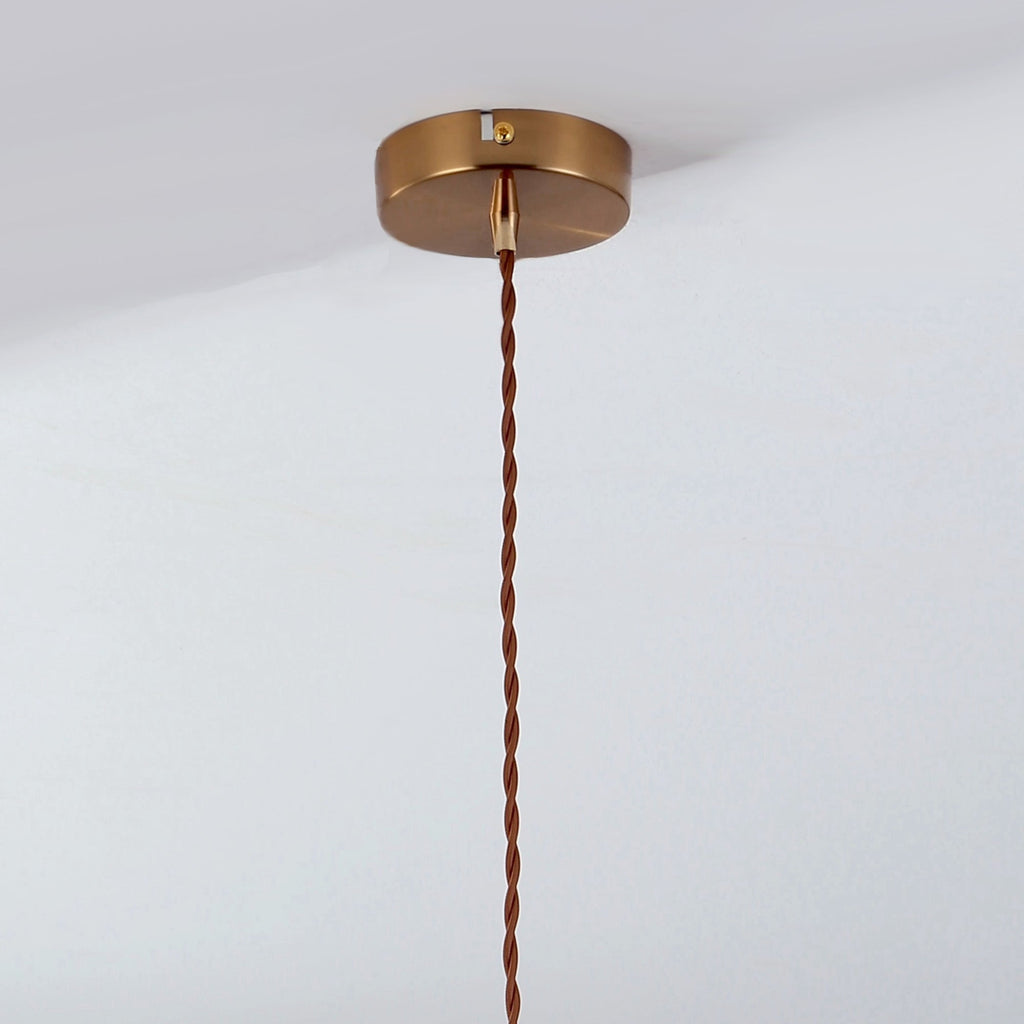 Jenna Vintage Scallop Edge Glass Pendant Light in Gold