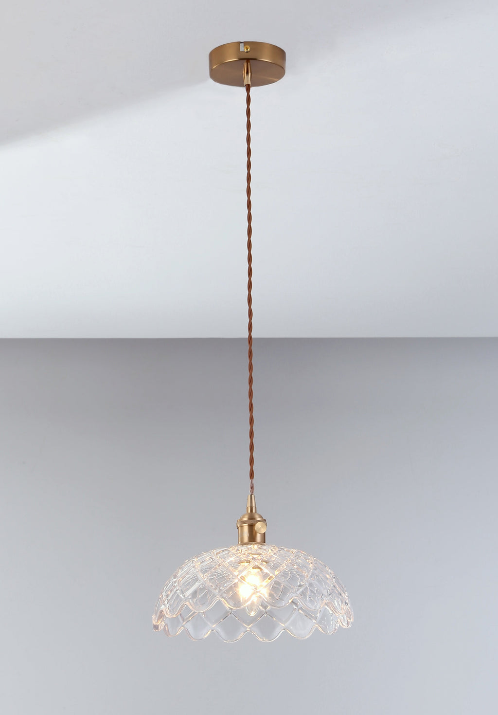 Isabel Vintage Scallop Edge Glass Pendant Light - Elegant Design