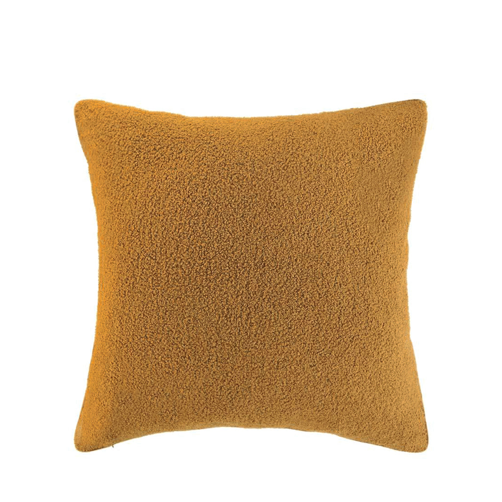 Mustard Teddy Boucle Cushion Cover with Insert - Stylish & Cozy
