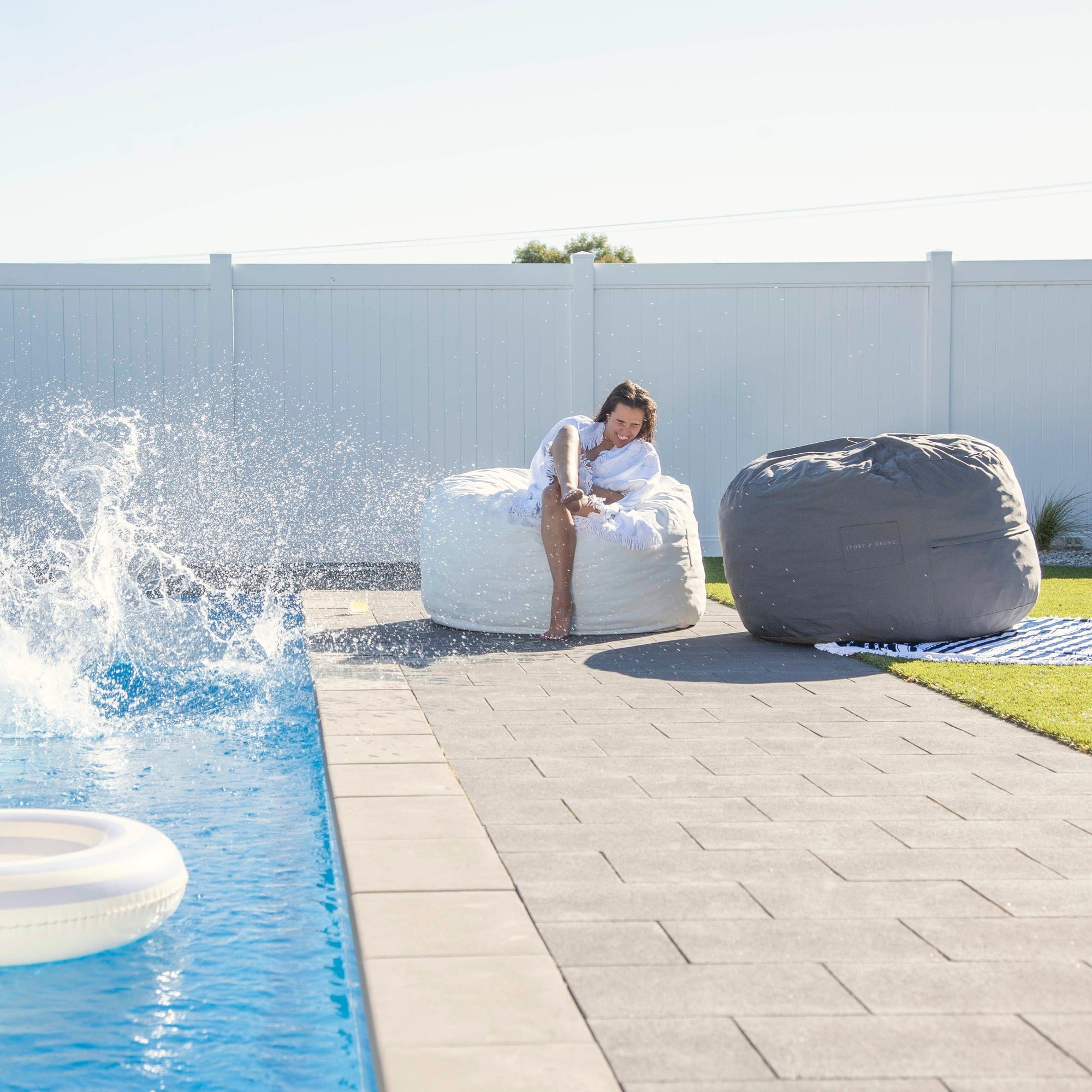 Outdoor DreamPod® Classic Beanbag - Grey, Relax Anywhere!
