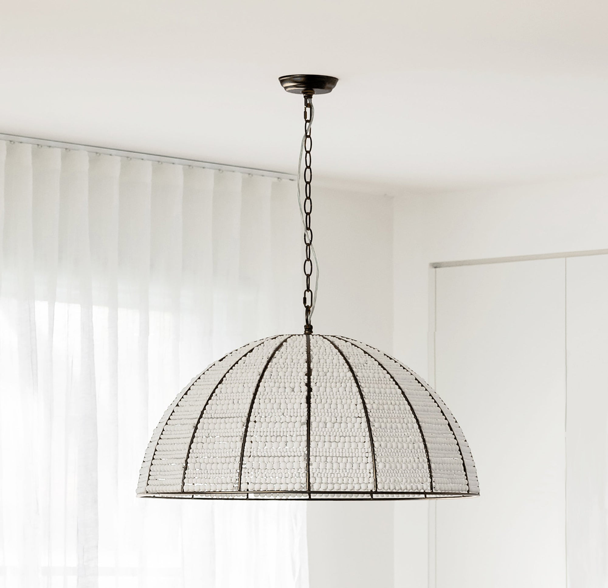 Estelle Beaded Dome Pendant Light - Chic Accent for Any Space