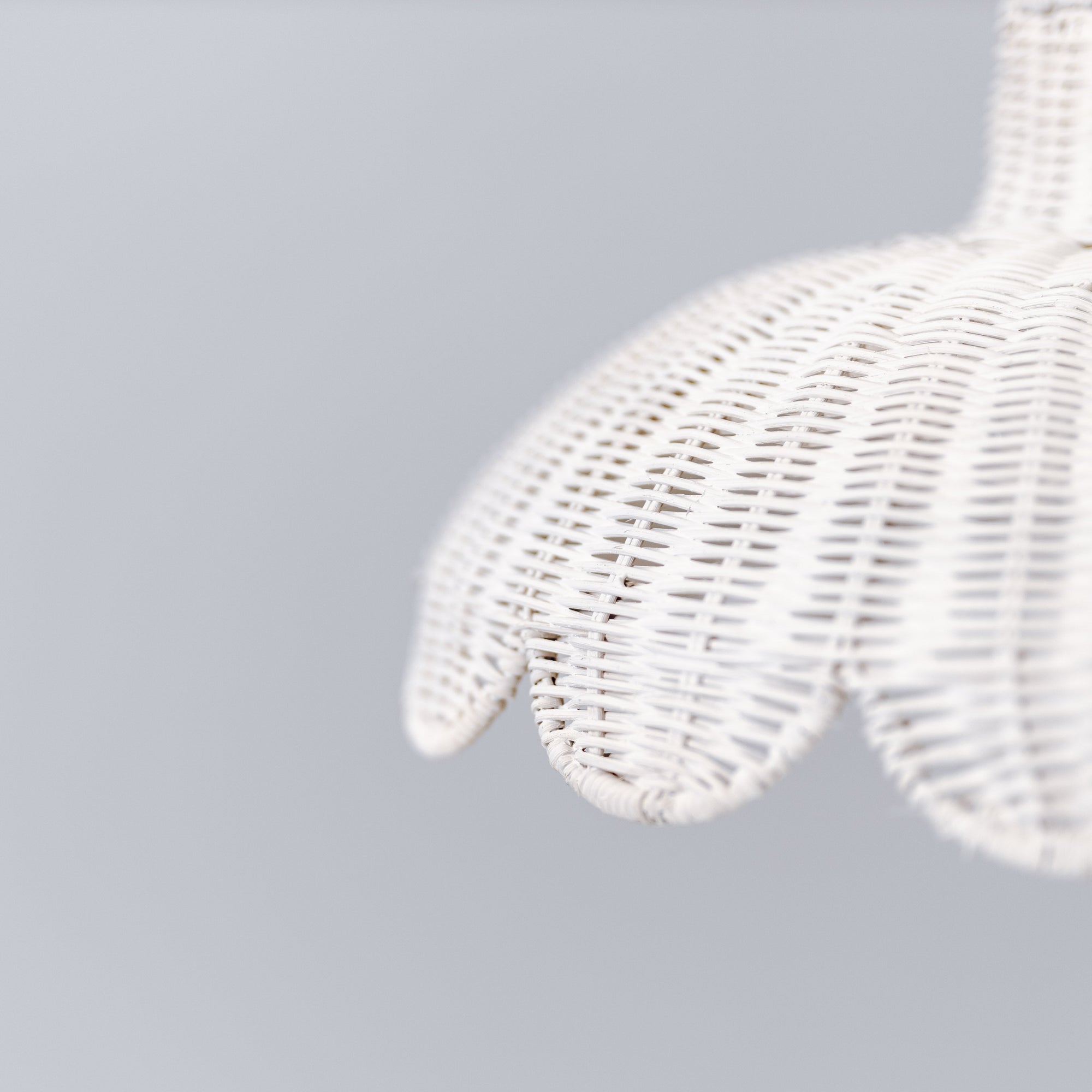 Alice Scallop Rattan Pendant Light - Elegant White Design