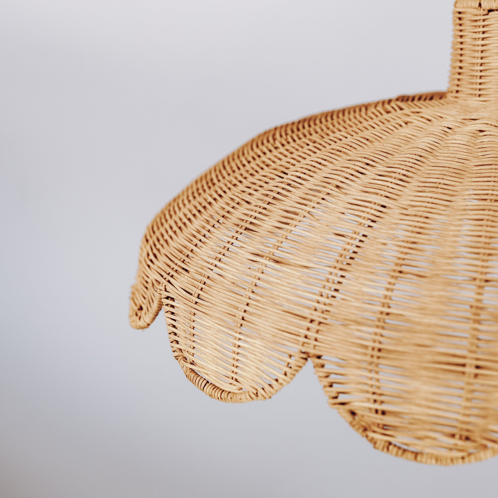 Alice Scallop Rattan Pendant Light – Natural Boho Charm