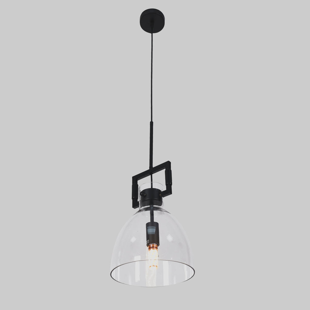 Cora Glass Pendant Light with Black Hardware | Modern Elegance