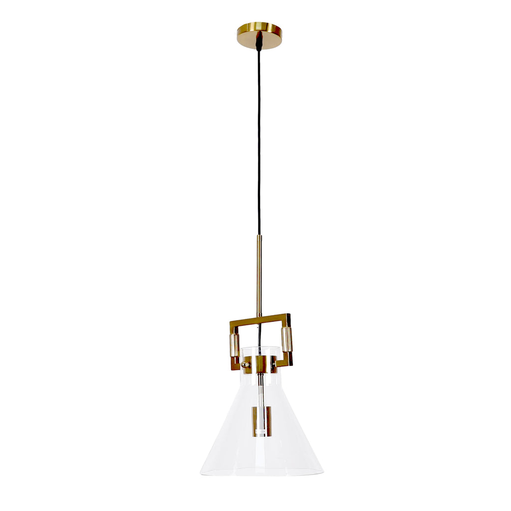Maya Glass Pendant Light - Modern Elegance with Gold Accents