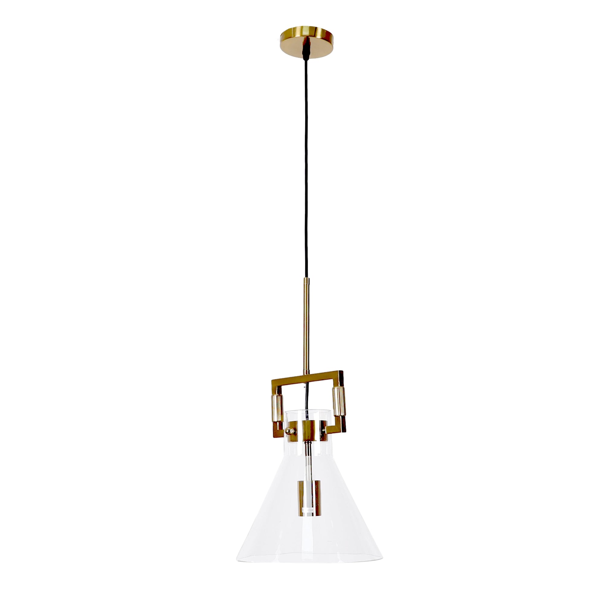 Maya Glass Pendant Light - Modern Elegance with Gold Accents