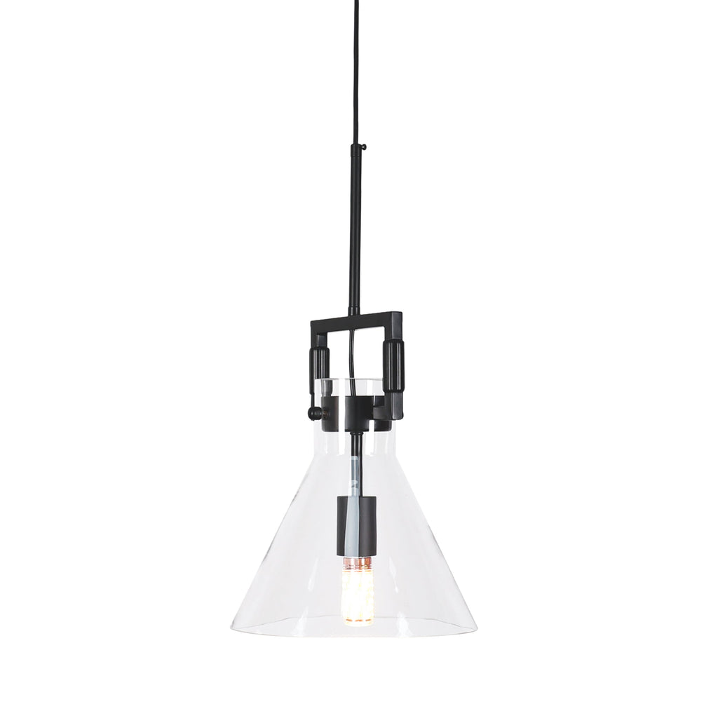 Maya Black Pendant Light - Elegant Glass Shade & Adjustable Cord