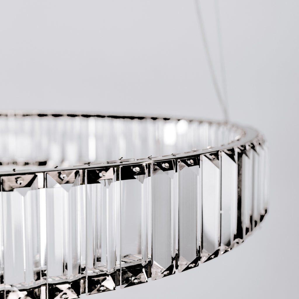 Quivira LED Round Crystal Chandelier - Black Hardware